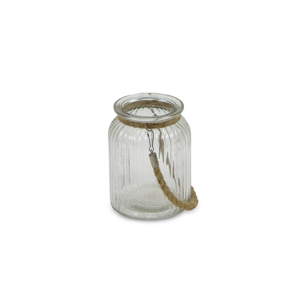 6" Brown And Clear Glass Tabletop Lantern Candle Holder HomeRoots