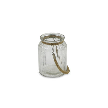 6" Brown And Clear Glass Tabletop Lantern Candle Holder HomeRoots