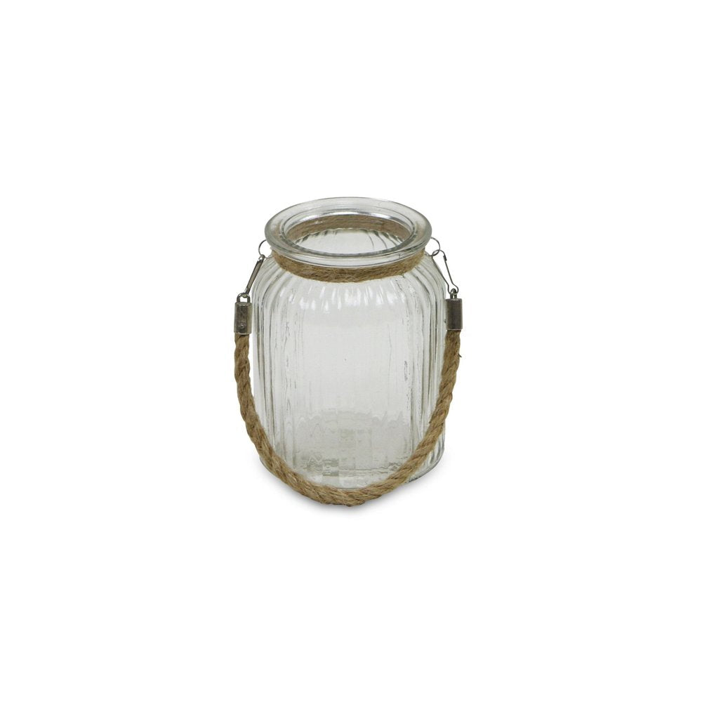 6" Brown And Clear Glass Tabletop Lantern Candle Holder HomeRoots