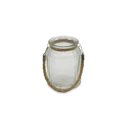 6" Brown And Clear Glass Tabletop Lantern Candle Holder HomeRoots
