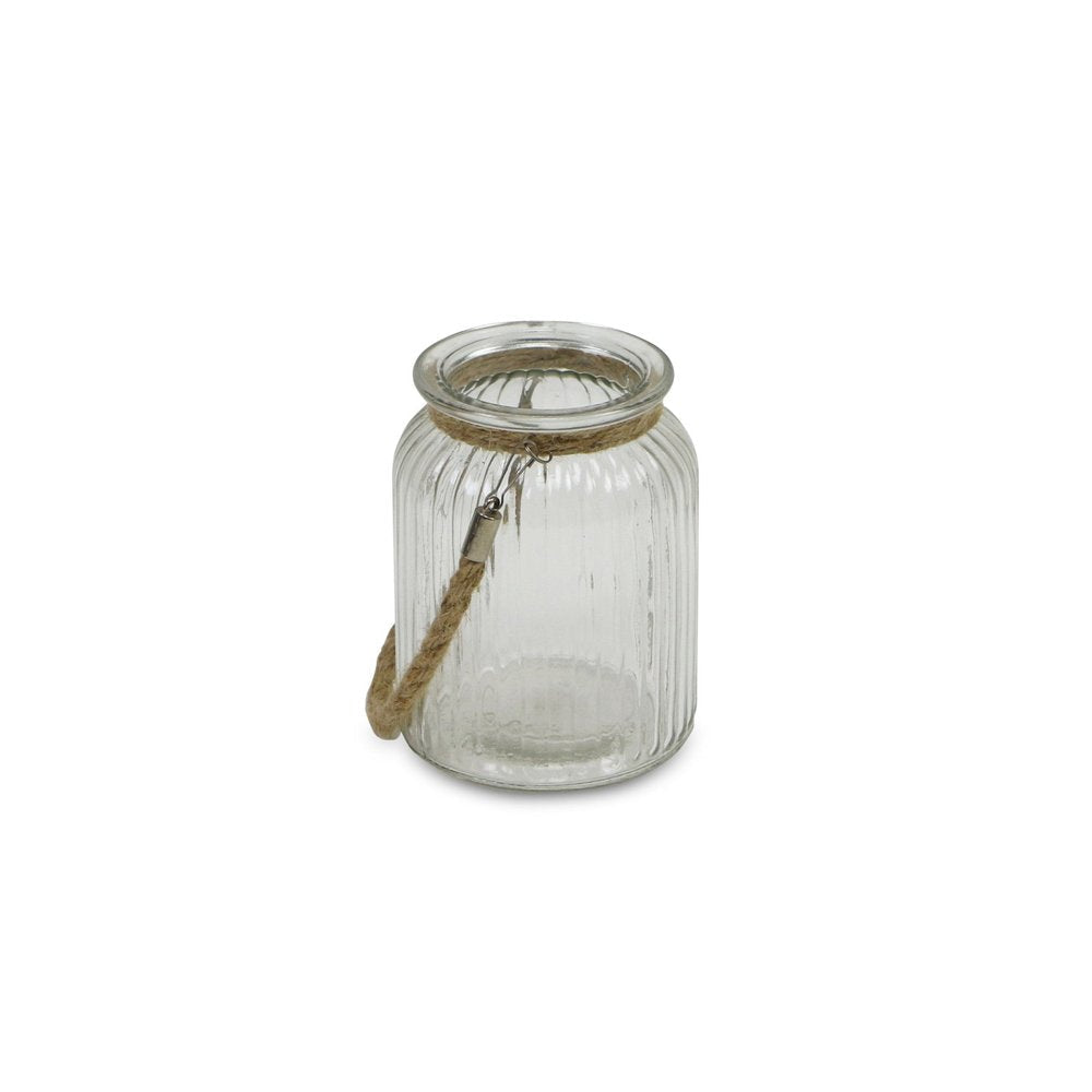 6" Brown And Clear Glass Tabletop Lantern Candle Holder HomeRoots