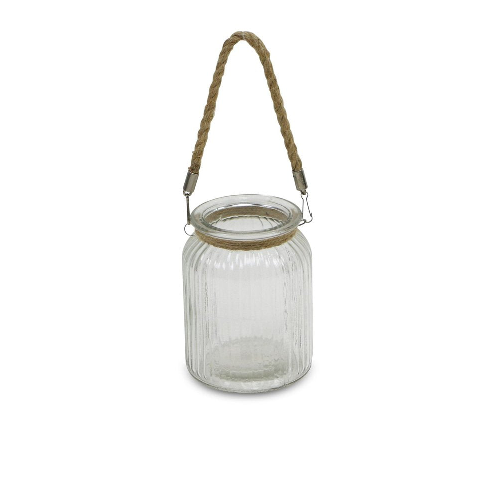 6" Brown And Clear Glass Tabletop Lantern Candle Holder HomeRoots