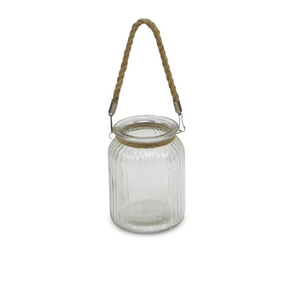 6" Brown And Clear Glass Tabletop Lantern Candle Holder HomeRoots