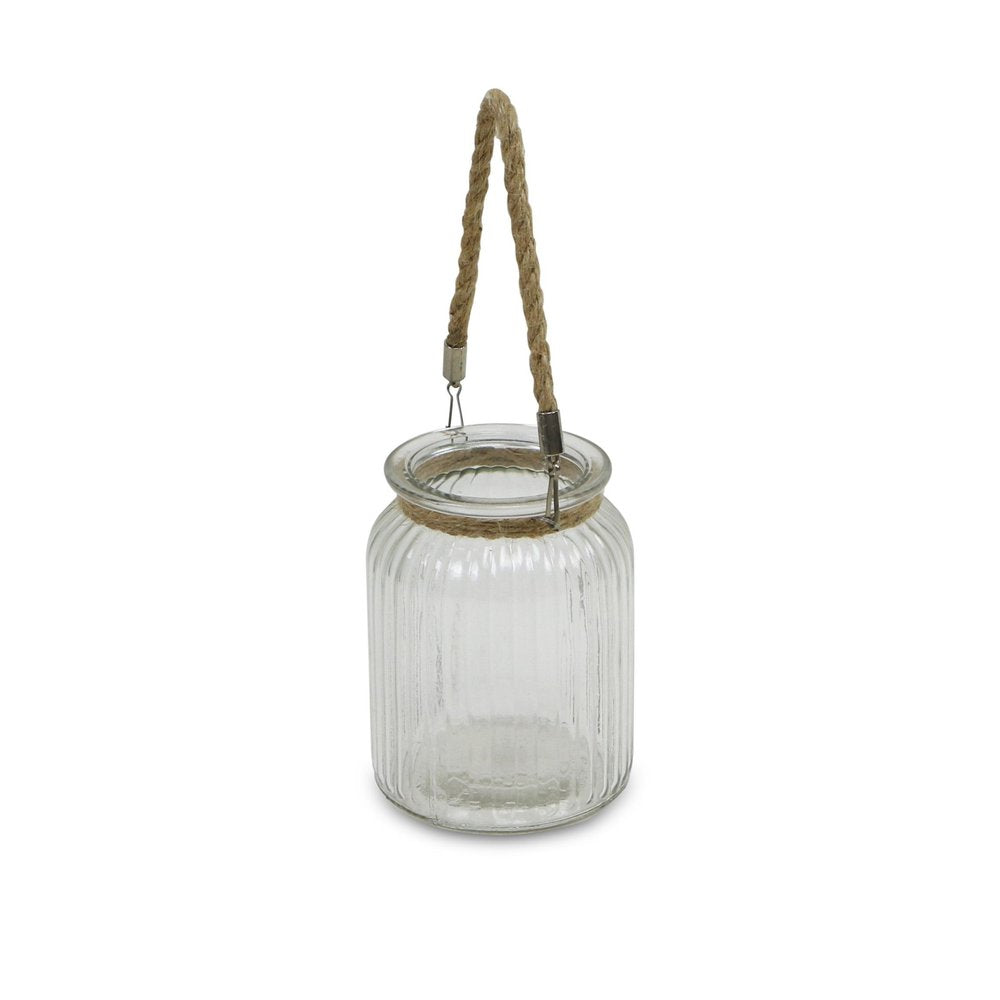 6" Brown And Clear Glass Tabletop Lantern Candle Holder HomeRoots