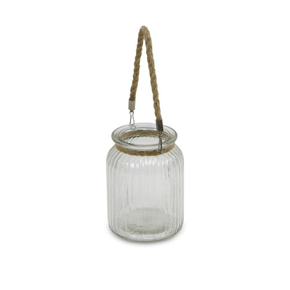 6" Brown And Clear Glass Tabletop Lantern Candle Holder HomeRoots