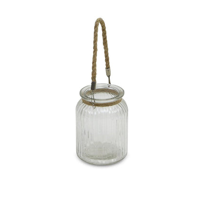 6" Brown And Clear Glass Tabletop Lantern Candle Holder HomeRoots