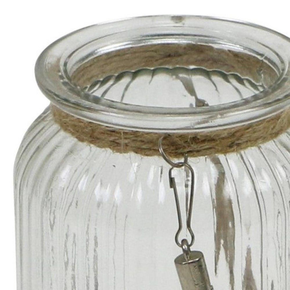 6" Brown And Clear Glass Tabletop Lantern Candle Holder HomeRoots