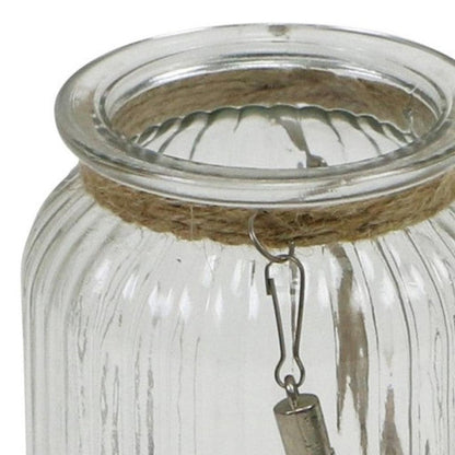 6" Brown And Clear Glass Tabletop Lantern Candle Holder HomeRoots