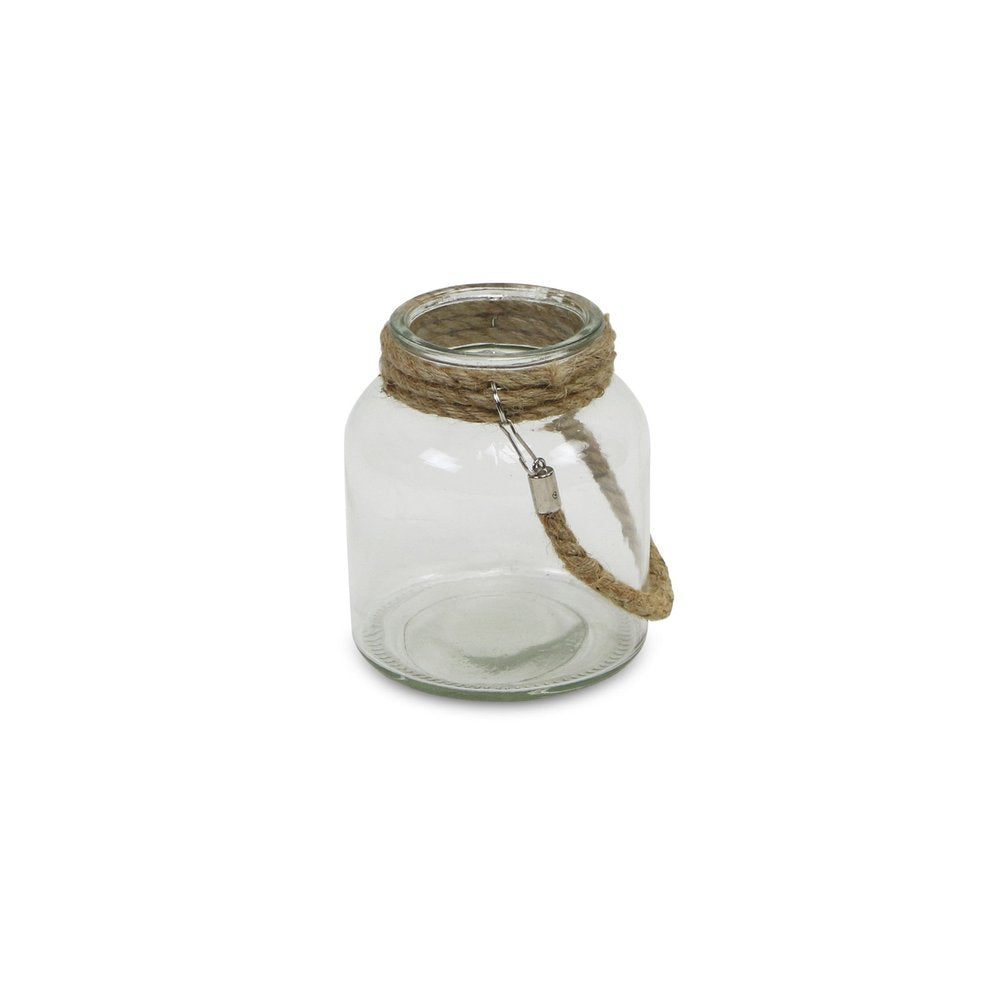 6" Clear and Brown Glass Tabletop Lantern Candle Holder HomeRoots