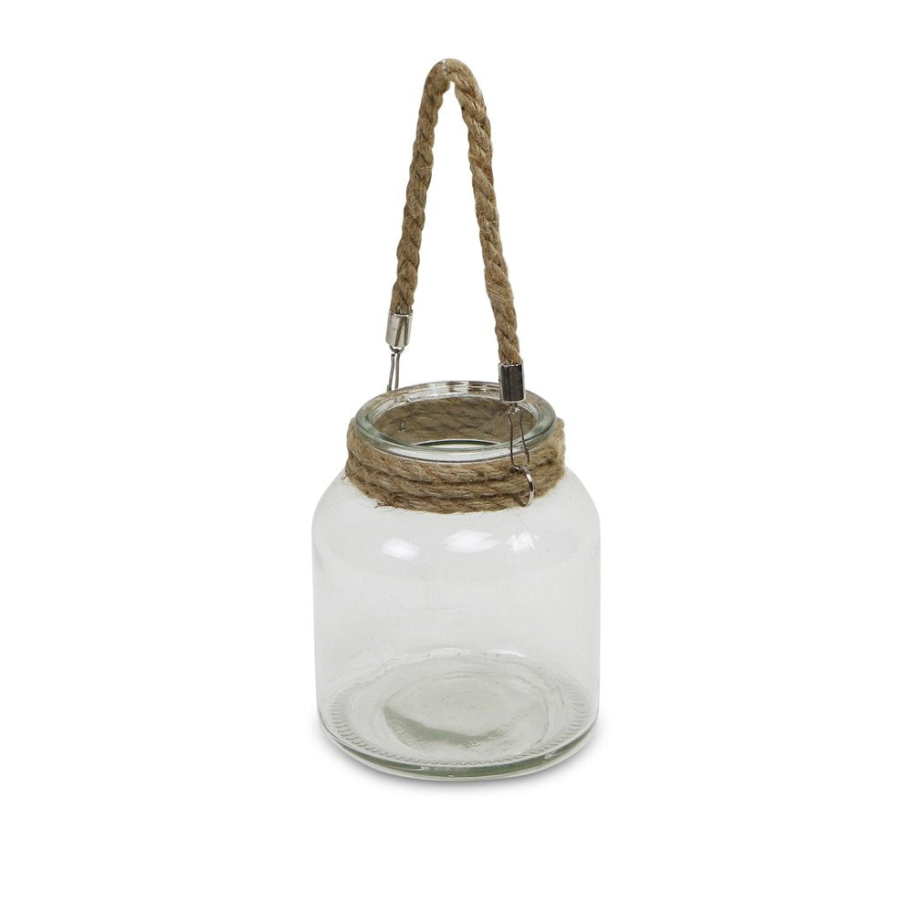 6" Clear and Brown Glass Tabletop Lantern Candle Holder HomeRoots