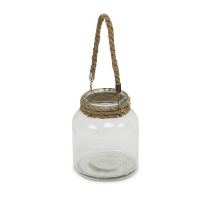 6" Clear and Brown Glass Tabletop Lantern Candle Holder HomeRoots