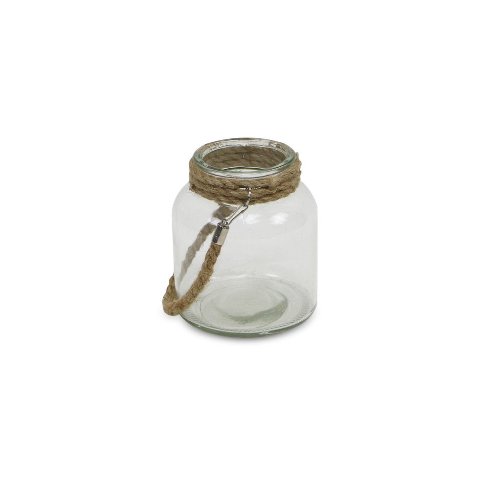 6" Clear and Brown Glass Tabletop Lantern Candle Holder HomeRoots