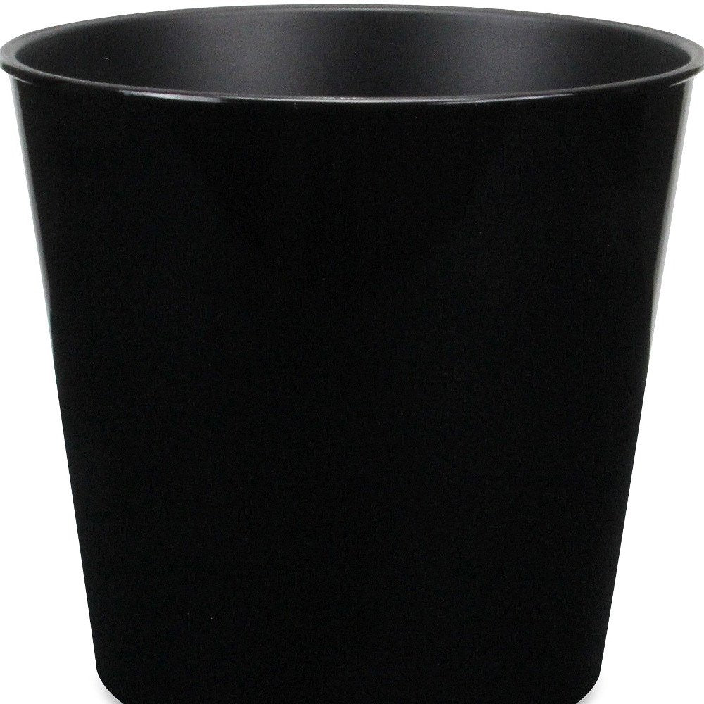 11" Black Recycled Plastic Indoor Outdoor Round Pot Planter HomeRoots