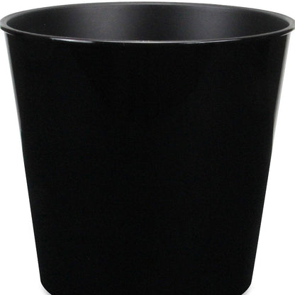 11" Black Recycled Plastic Indoor Outdoor Round Pot Planter HomeRoots