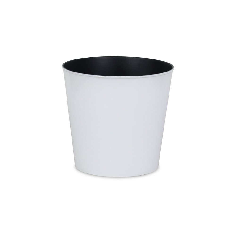 11" White Recycled Plastic Indoor Outdoor Round Pot Planter HomeRoots