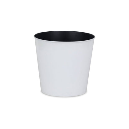 11" White Recycled Plastic Indoor Outdoor Round Pot Planter HomeRoots