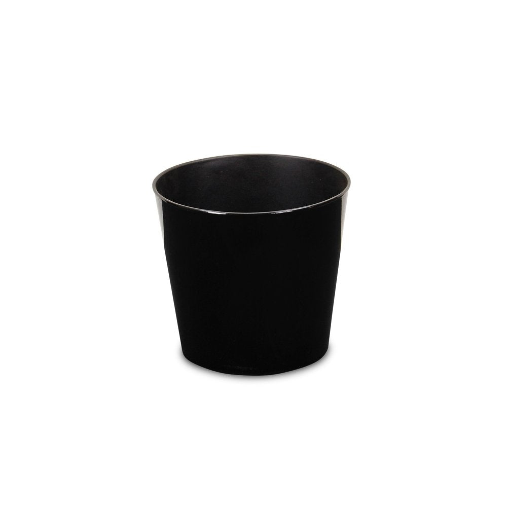9" Black Recycled Plastic Indoor Outdoor Round Pot Planter HomeRoots