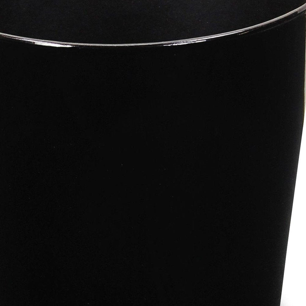 9" Black Recycled Plastic Indoor Outdoor Round Pot Planter HomeRoots