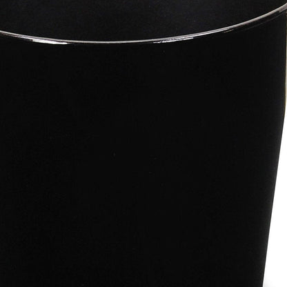 9" Black Recycled Plastic Indoor Outdoor Round Pot Planter HomeRoots