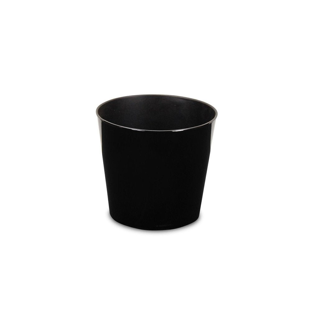 9" Black Recycled Plastic Indoor Outdoor Round Pot Planter HomeRoots