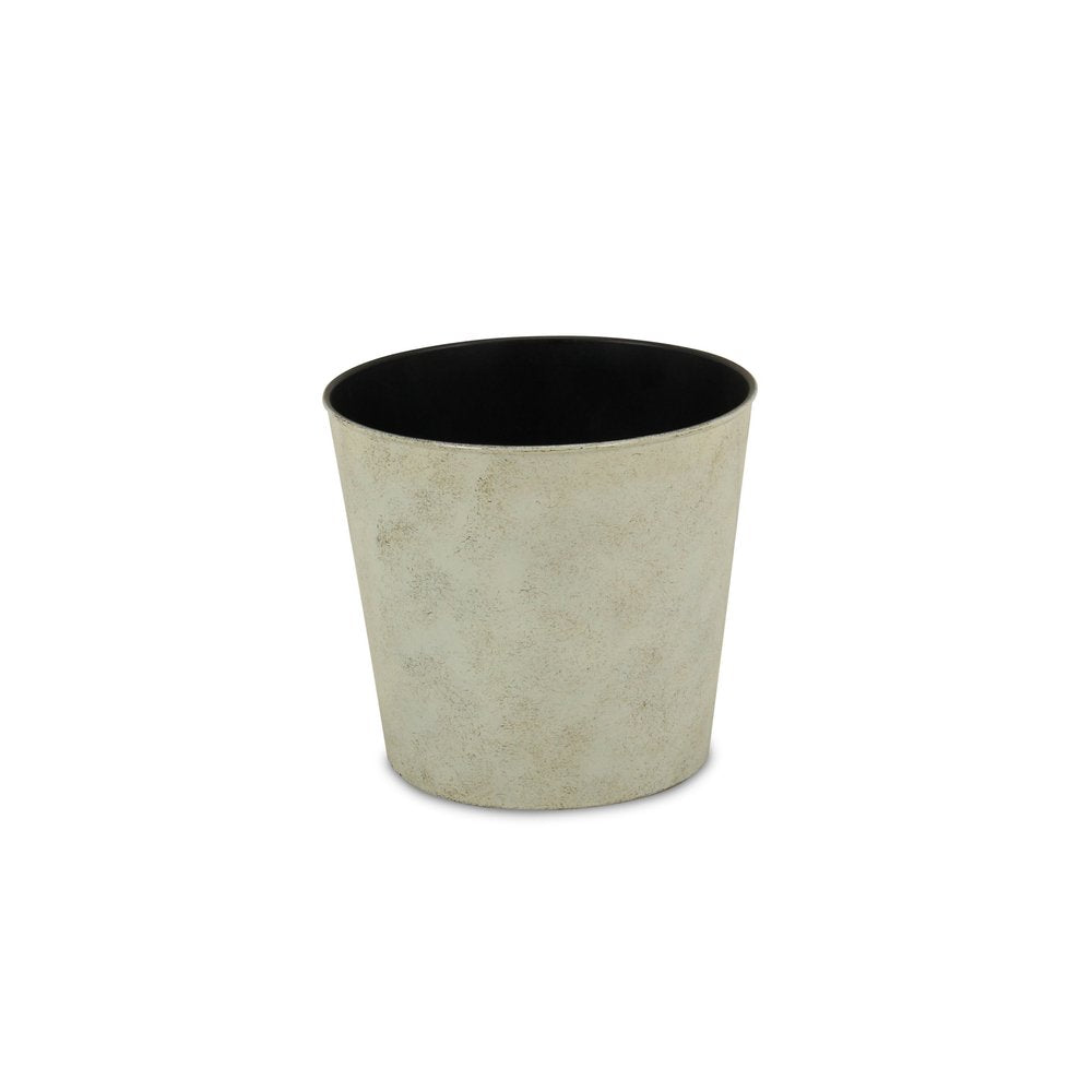 9" Gray Recycled Plastic Indoor Outdoor Round Pot Planter HomeRoots