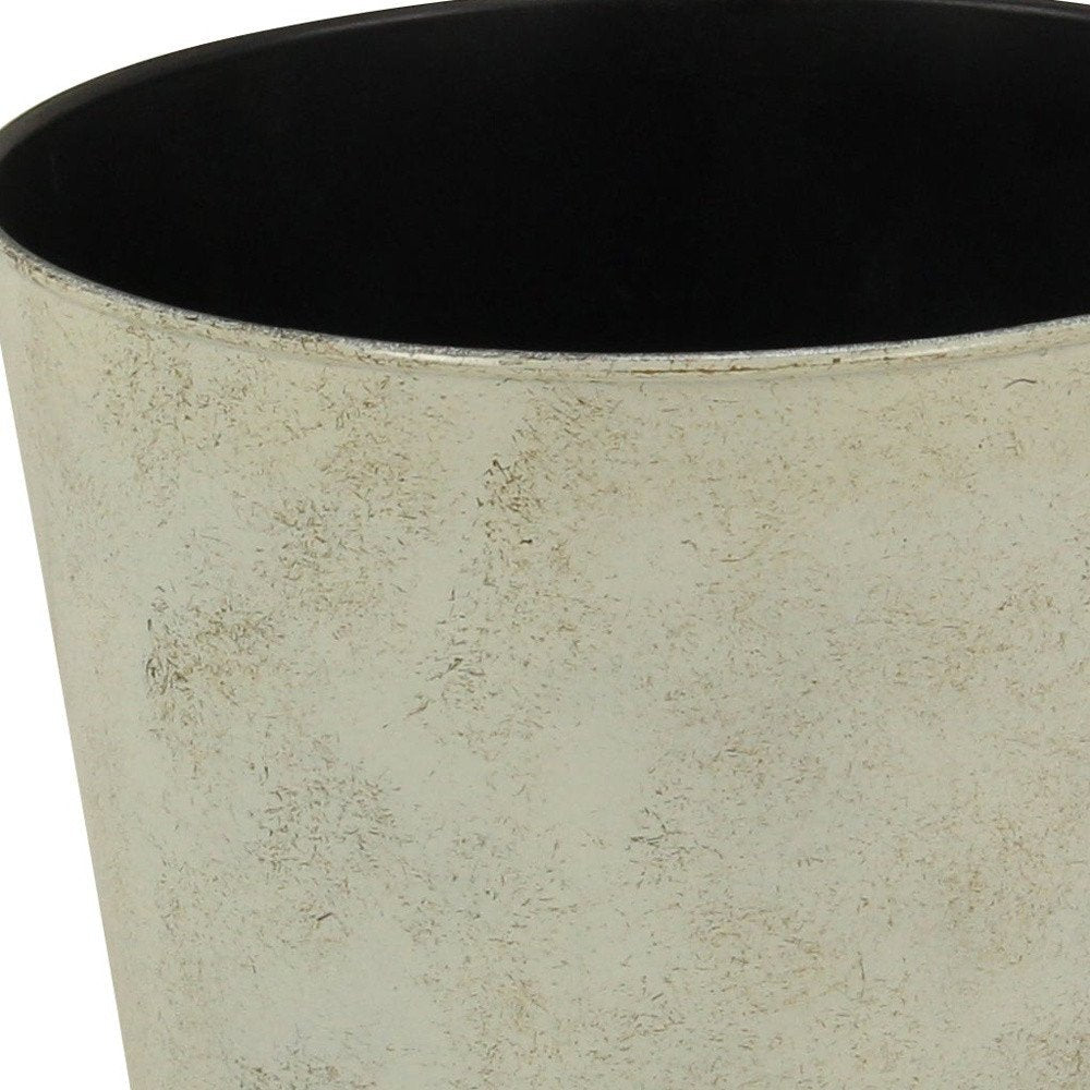 9" Gray Recycled Plastic Indoor Outdoor Round Pot Planter HomeRoots