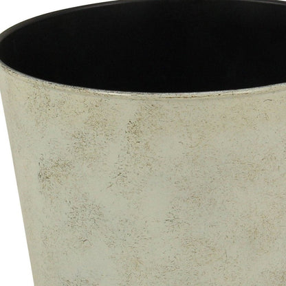 9" Gray Recycled Plastic Indoor Outdoor Round Pot Planter HomeRoots