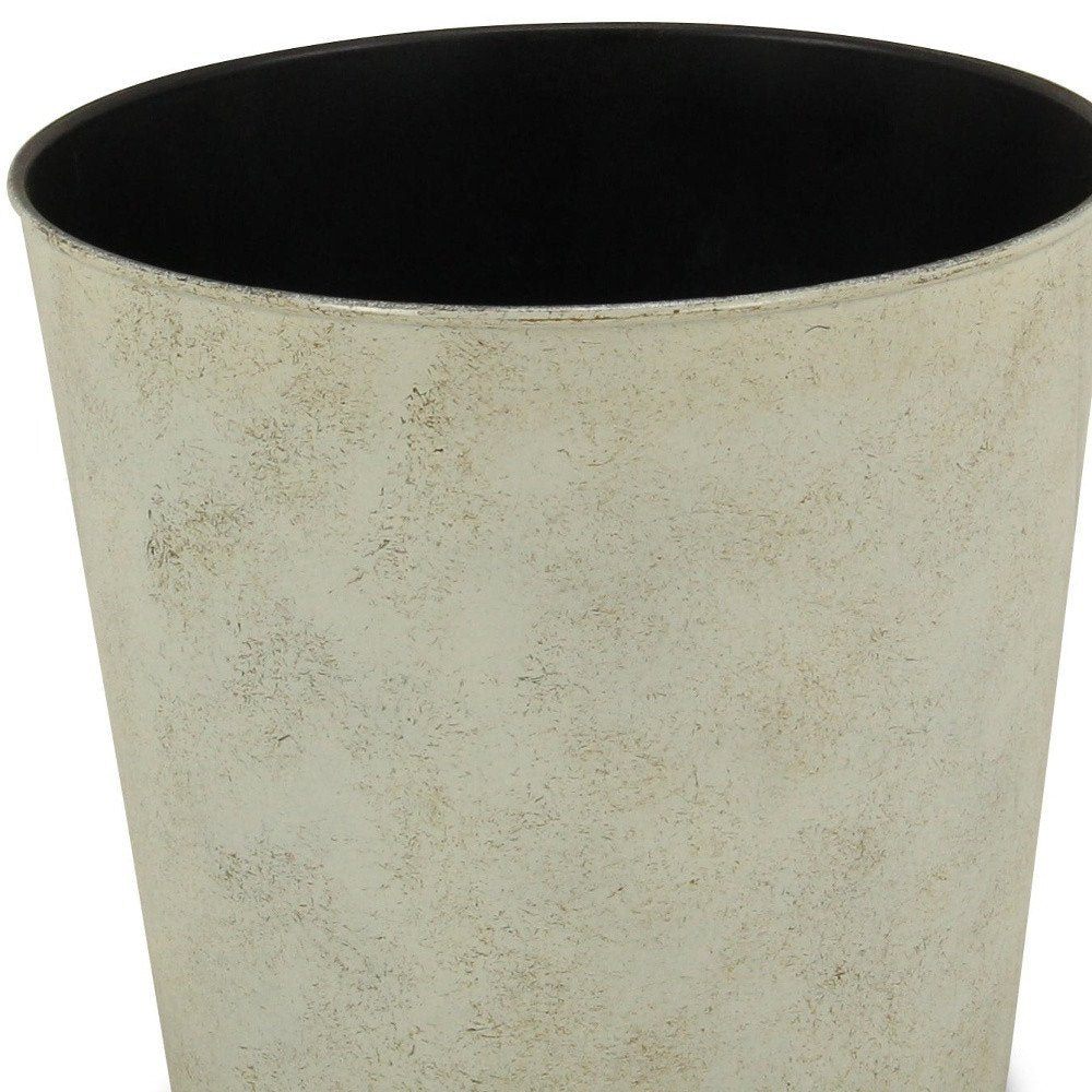 9" Gray Recycled Plastic Indoor Outdoor Round Pot Planter HomeRoots
