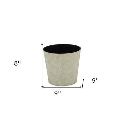 9" Gray Recycled Plastic Indoor Outdoor Round Pot Planter HomeRoots