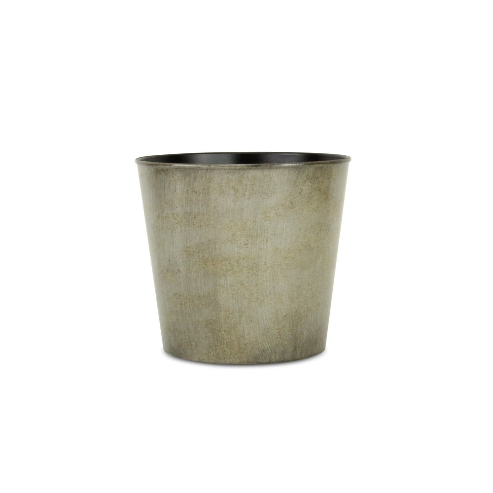 9" Gray Recycled Plastic Indoor Outdoor Round Pot Planter HomeRoots