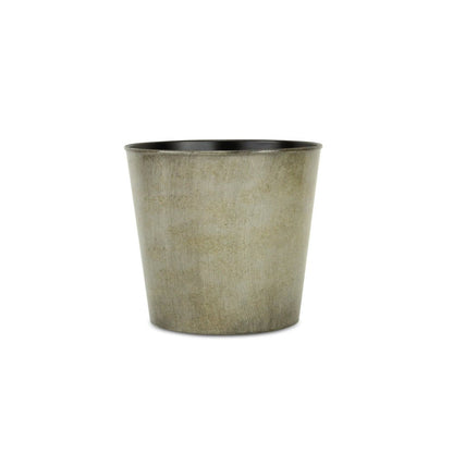 9" Gray Recycled Plastic Indoor Outdoor Round Pot Planter HomeRoots