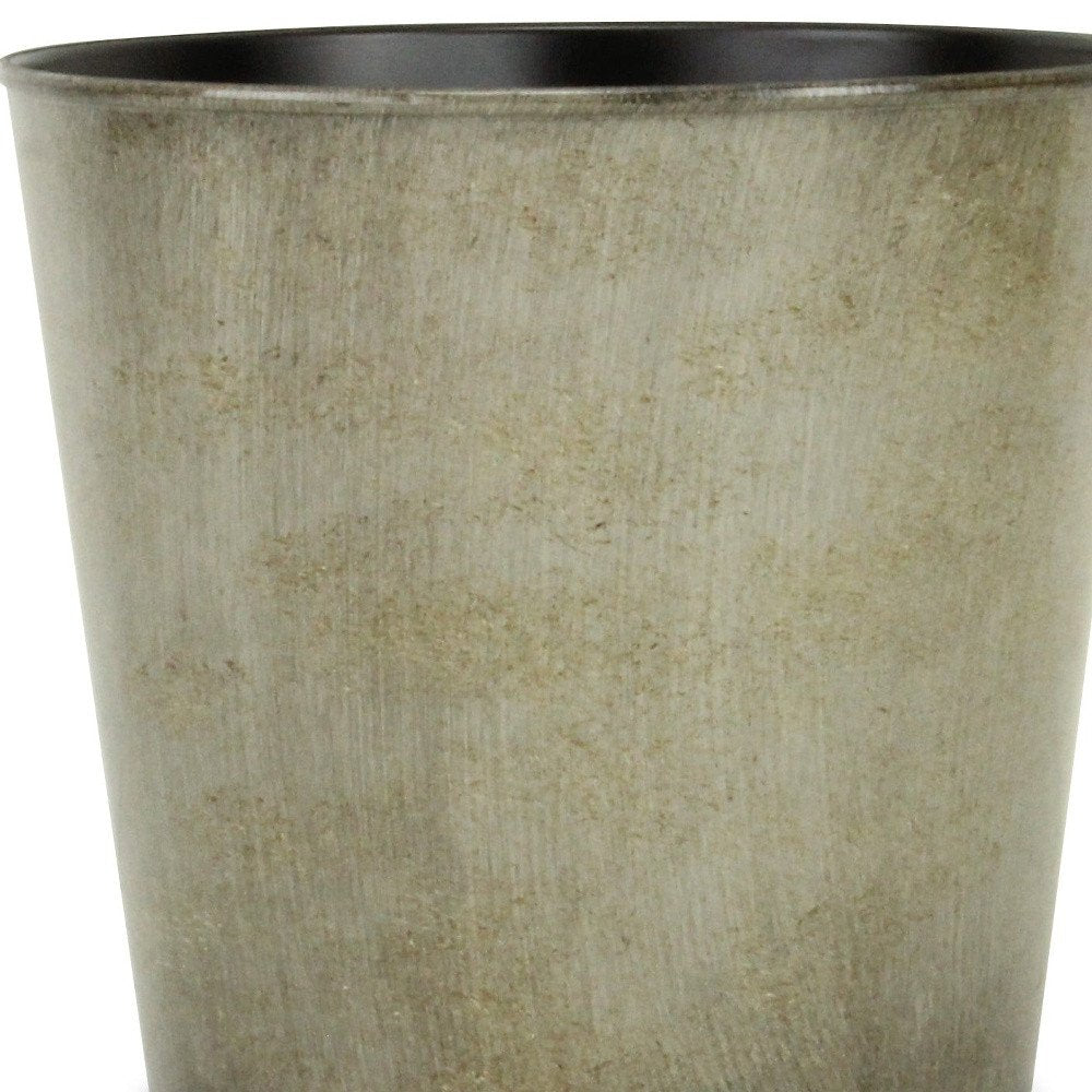 9" Gray Recycled Plastic Indoor Outdoor Round Pot Planter HomeRoots
