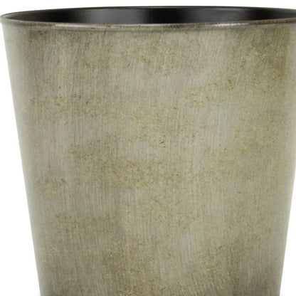 9" Gray Recycled Plastic Indoor Outdoor Round Pot Planter HomeRoots