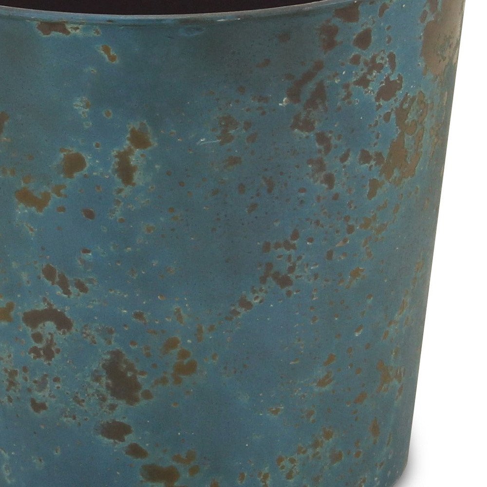9" Blue Recycled Plastic Indoor Outdoor Round Pot Planter HomeRoots