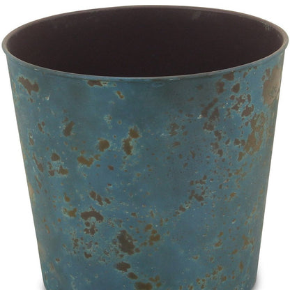 9" Blue Recycled Plastic Indoor Outdoor Round Pot Planter HomeRoots