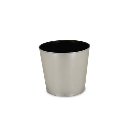 9" Silver Recycled Plastic Indoor Outdoor Round Pot Planter HomeRoots