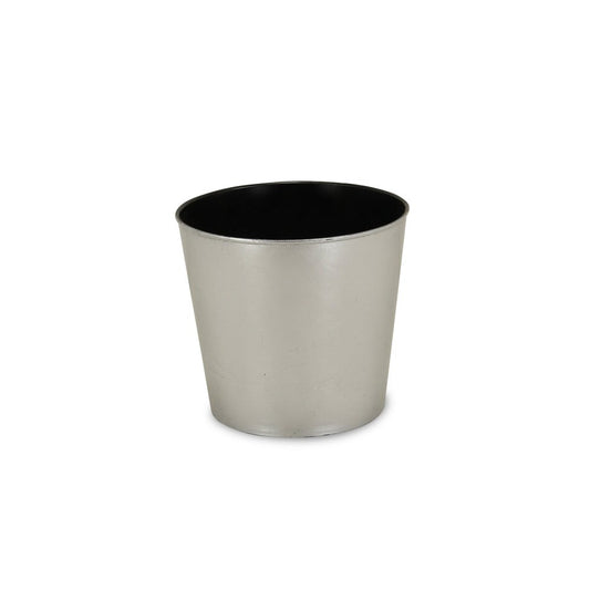 9" Silver Recycled Plastic Indoor Outdoor Round Pot Planter HomeRoots