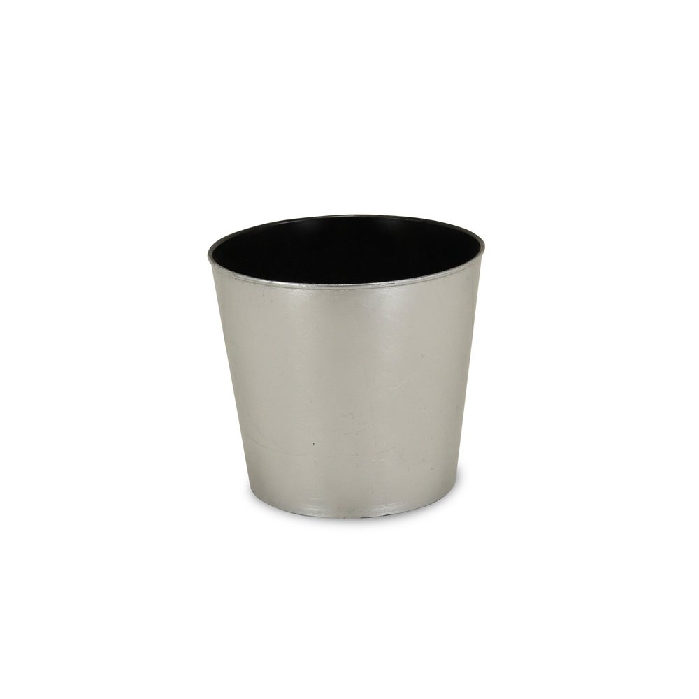 9" Silver Recycled Plastic Indoor Outdoor Round Pot Planter HomeRoots