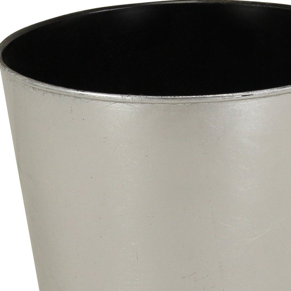 9" Silver Recycled Plastic Indoor Outdoor Round Pot Planter HomeRoots