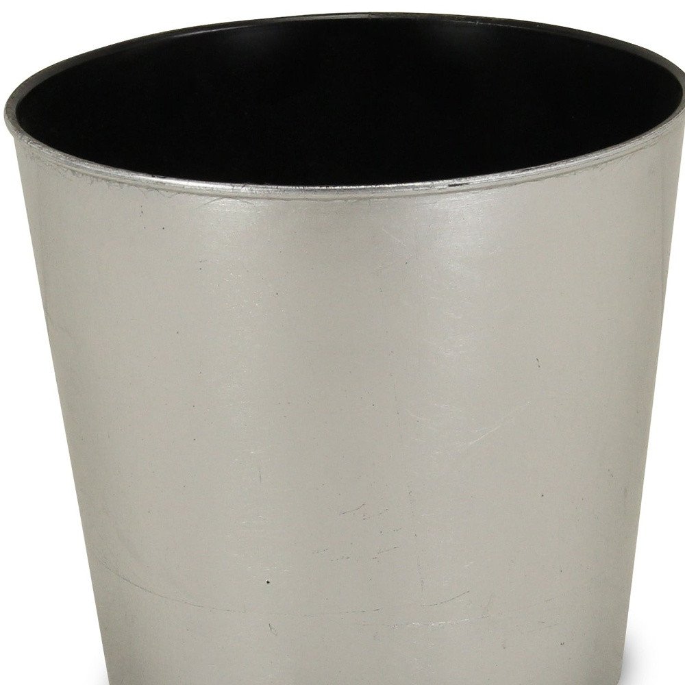 9" Silver Recycled Plastic Indoor Outdoor Round Pot Planter HomeRoots