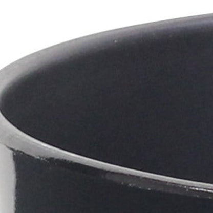 7" Black Recycled Plastic Indoor Outdoor Round Pot Planter HomeRoots