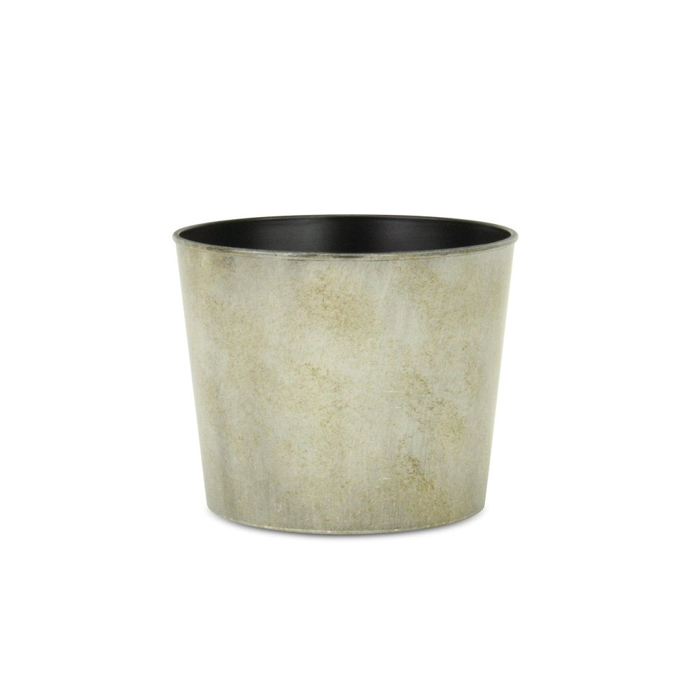 7" Gray Recycled Plastic Indoor Outdoor Round Pot Planter HomeRoots