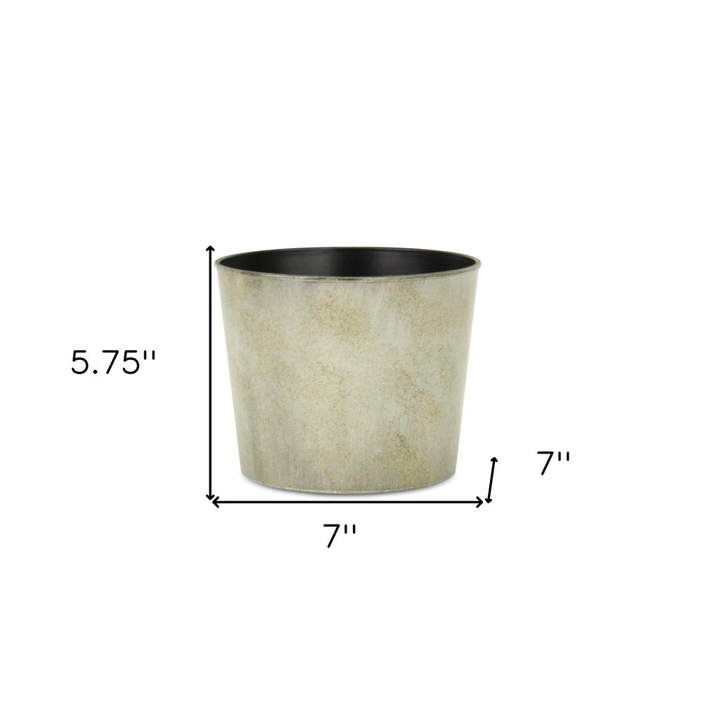 7" Gray Recycled Plastic Indoor Outdoor Round Pot Planter HomeRoots