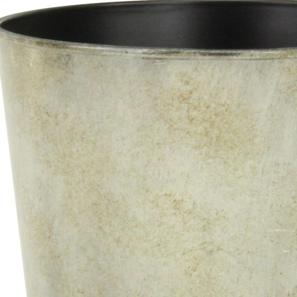 7" Gray Recycled Plastic Indoor Outdoor Round Pot Planter HomeRoots
