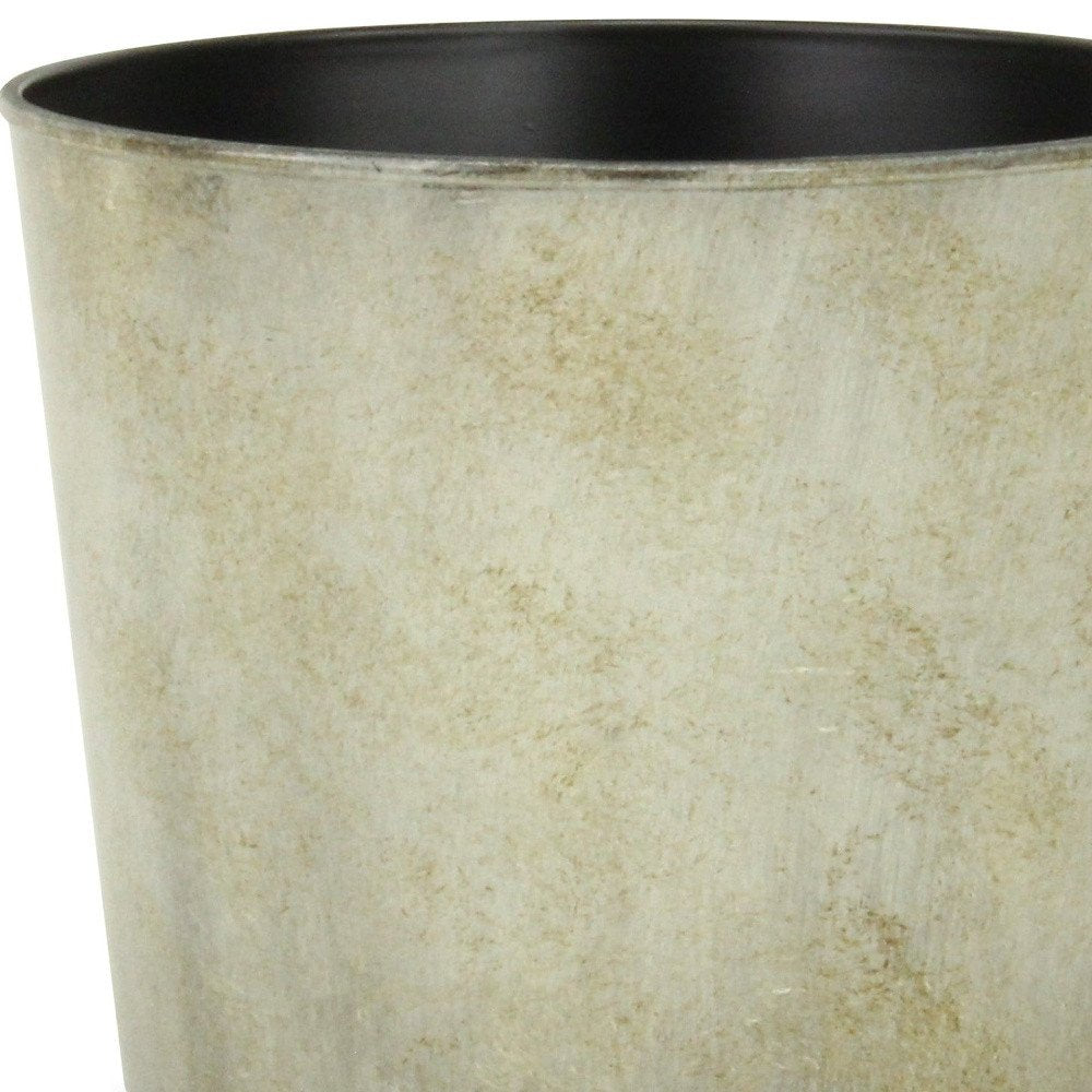7" Gray Recycled Plastic Indoor Outdoor Round Pot Planter HomeRoots