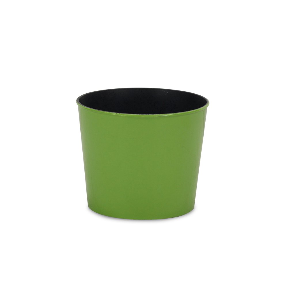 7" Lime Green Recycled Plastic Indoor Outdoor Round Pot Planter HomeRoots