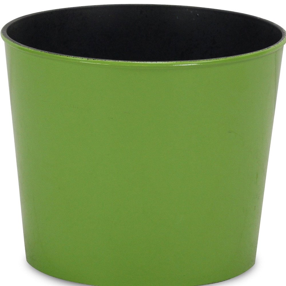 7" Lime Green Recycled Plastic Indoor Outdoor Round Pot Planter HomeRoots