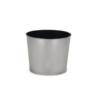 7" Silver Recycled Plastic Indoor Outdoor Round Pot Planter HomeRoots