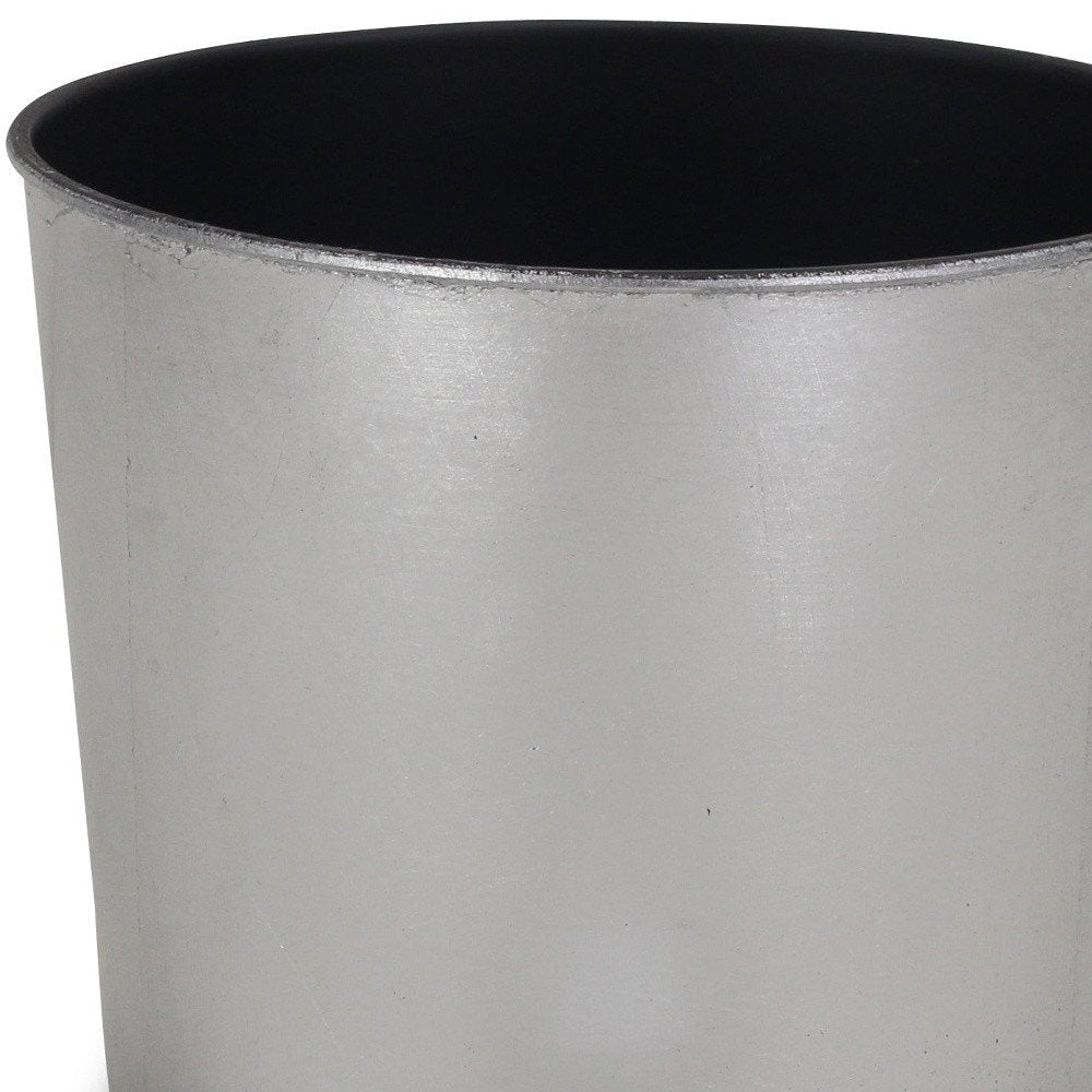 7" Silver Recycled Plastic Indoor Outdoor Round Pot Planter HomeRoots