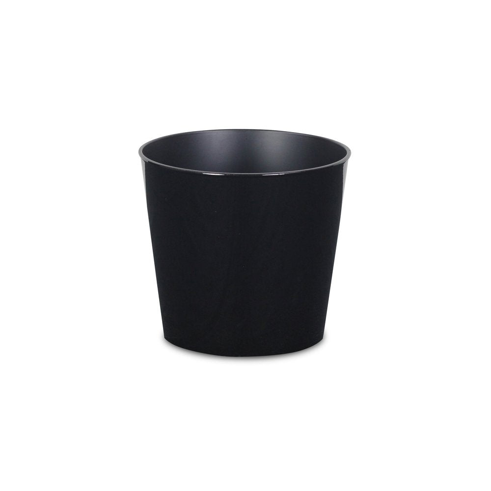 7" Black Recycled Plastic Indoor Outdoor Round Pot Planter HomeRoots